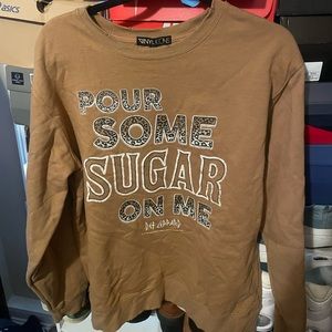 Brown Def Leppard Large Sweatshirt , Vinyl Icon wear, distressed look.
